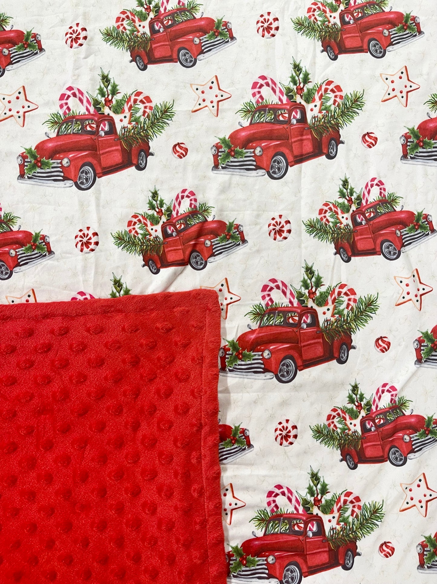Vintage Truck Christmas Baby Blanket-Blanket-Baby Bae Boutique