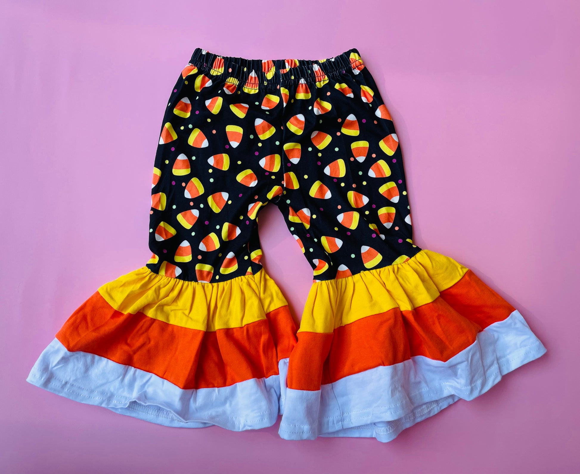 Candy Corn Bell Bottom Pants-Pants-Baby Bae Boutique