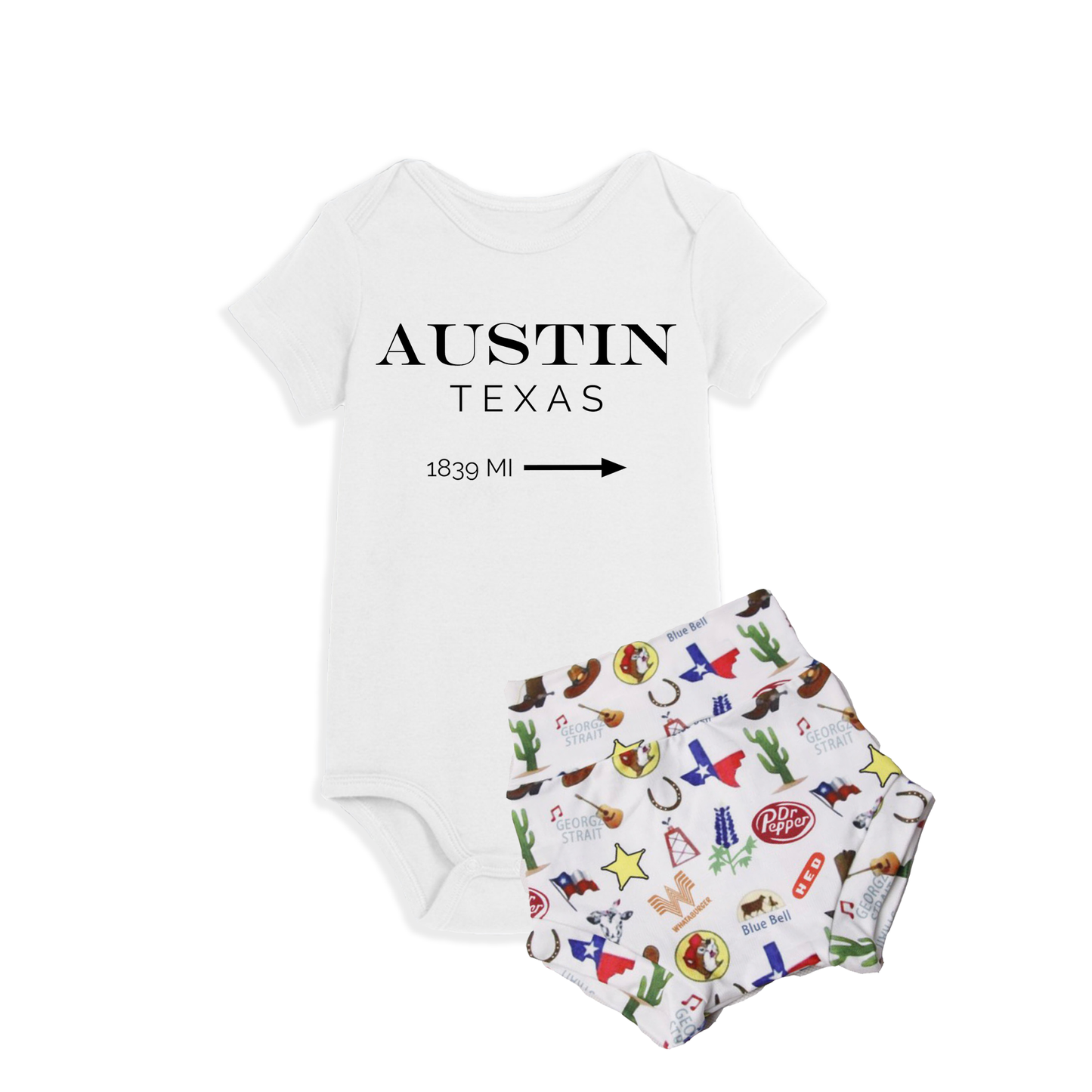 Austin Texas Bodysuit (Mile Marker)-Bodysuits-Baby Bae Boutique